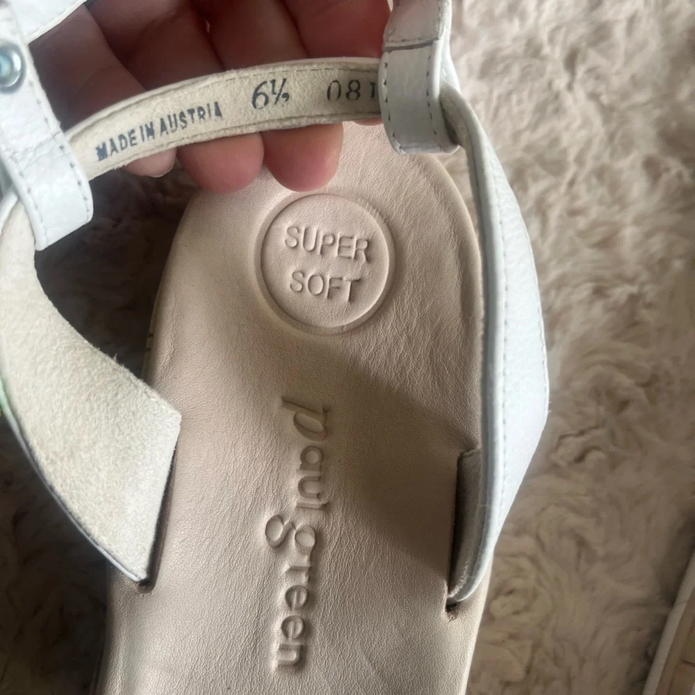 Paul Green Mindy Sandal white leather size 9‎ US NEW